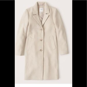 Abercrombie Women’s Wool Blend Dad Coat in Cream (xS)